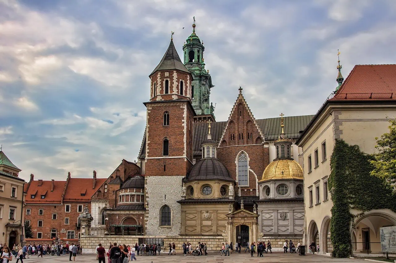 Wawel Cathedral in KrakĂłw historic centre Poland