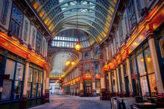 Leadenhall Market London Diagon Alley Harry Potter filming location interior view