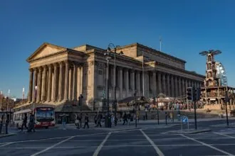 St George’s Hall Liverpool exterior in the cultural quarter near Lime Street Station