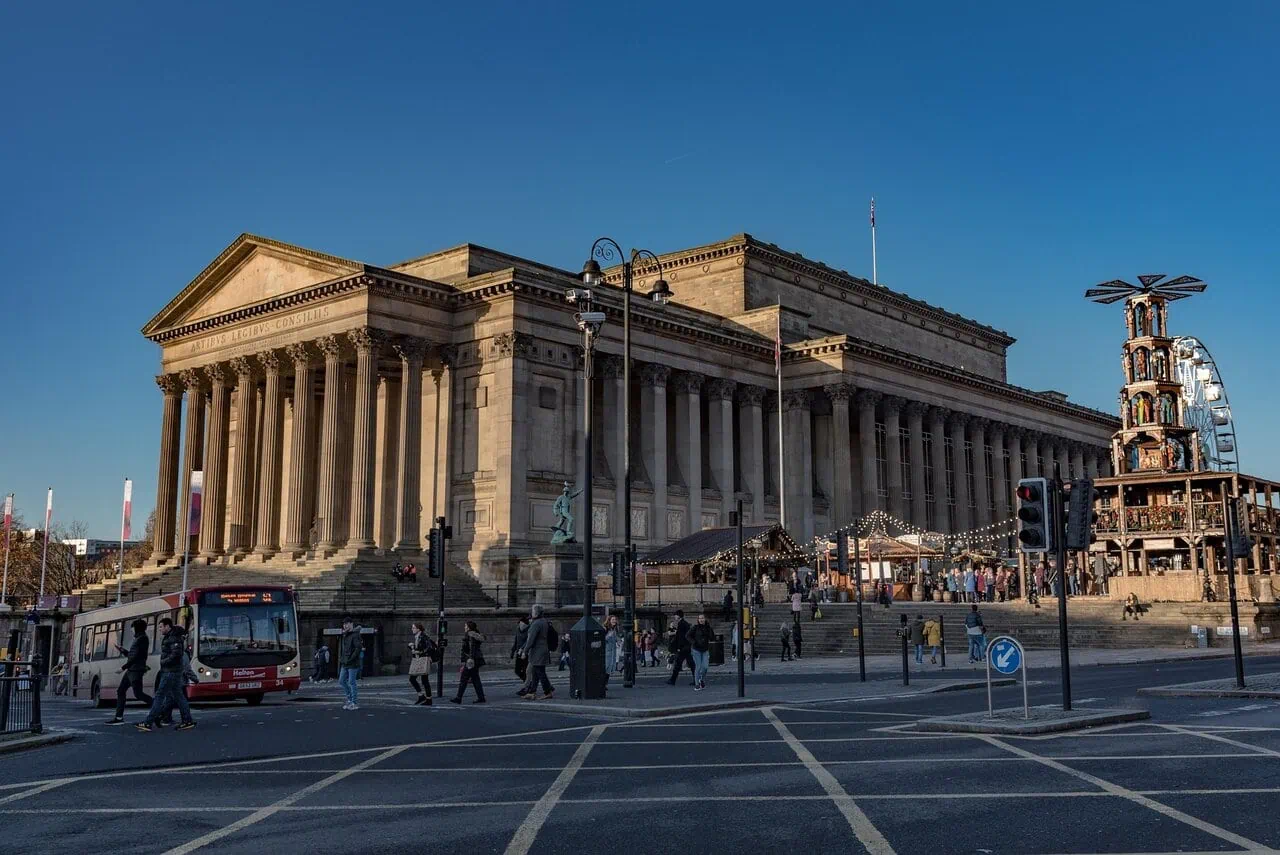 St George’s Hall Liverpool exterior in the cultural quarter near Lime Street Station