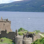 Urquhart Castle on the shores of Loch Ness near Inverness Scotland
