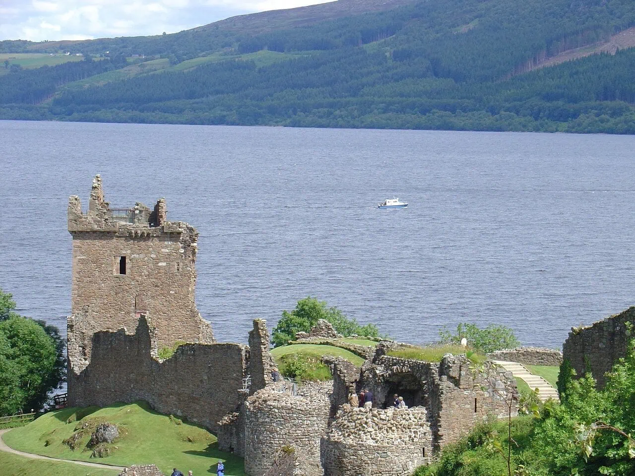 Urquhart Castle on the shores of Loch Ness near Inverness Scotland