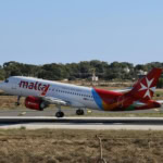 Air Malta aircraft landing at Malta International Airport
