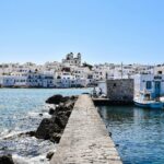 Paros harbour white Cycladic village seafront Greece