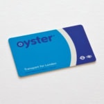 London Oyster card used for public transport on white background
