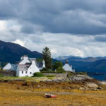 Plockton village on the Kyle of Lochalsh railway line in the Scottish Highlands