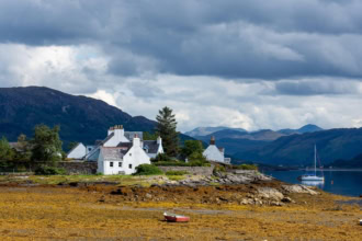 Plockton village on the Kyle of Lochalsh railway line in the Scottish Highlands