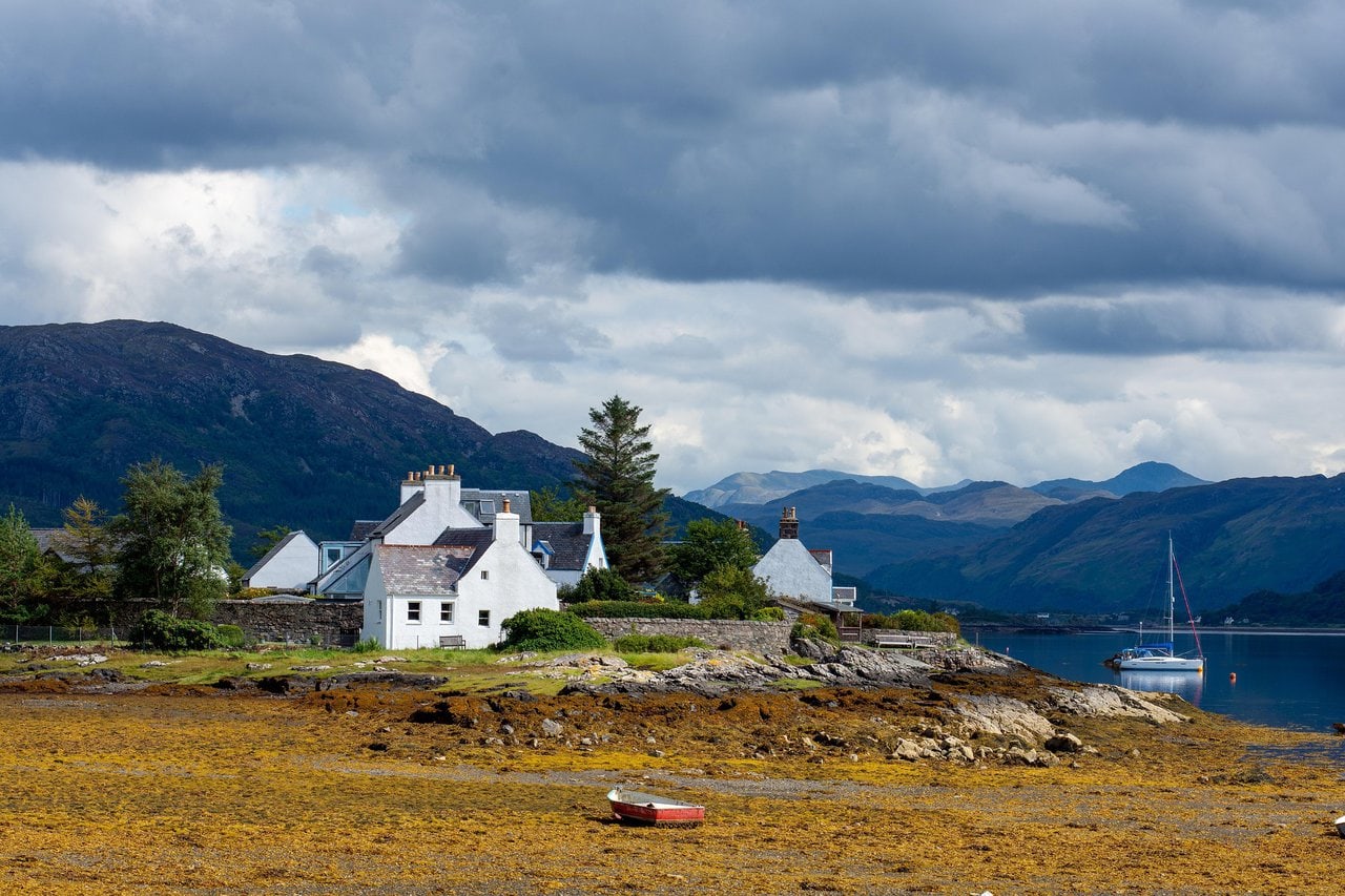 Plockton village on the Kyle of Lochalsh railway line in the Scottish Highlands