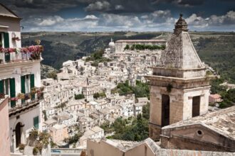Ragusa Ibla Sicily historic town view from above visited on a day trip from Malta