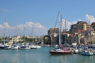 Heraklion harbour Crete Venetian port boats and marina Greece