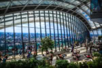 Sky Garden London interior viewing platform with London skyline views