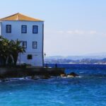 Spetses coastline historic waterfront building Saronic Gulf Greece