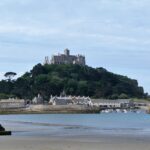 St Michael’s Mount in Cornwall with castle and harbour at low tide