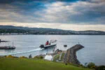 Isle of Man Steam Packet ferry arriving into Douglas harbour from Heysham Port