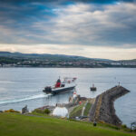 Isle of Man Steam Packet ferry arriving into Douglas harbour from Heysham Port