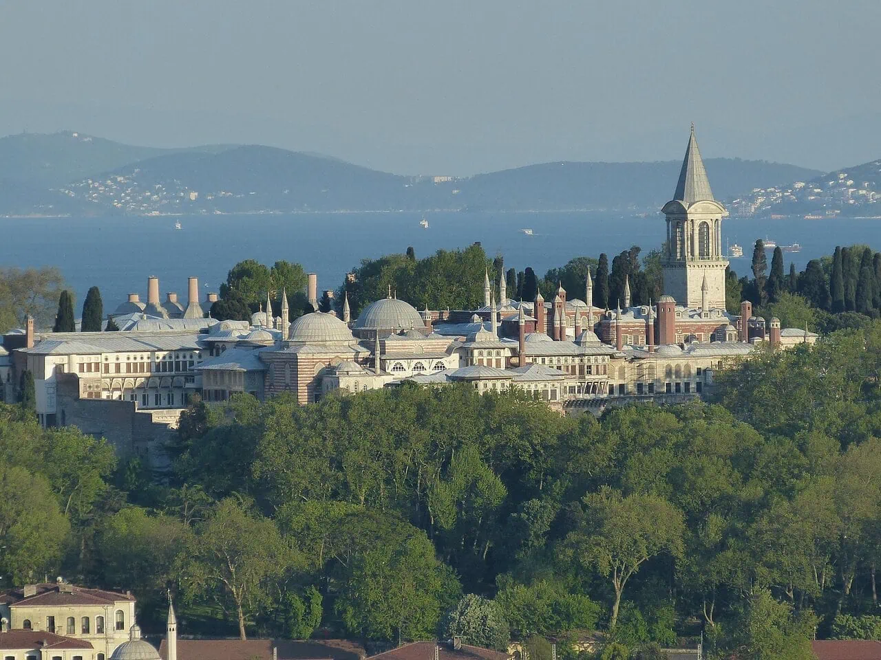 Topkapi Palace overlooking the Bosphorus in Istanbul