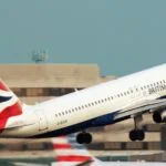 British Airways aircraft taking off on a UK domestic flight