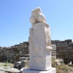 Ancient statue at Delos archaeological site near Mykonos