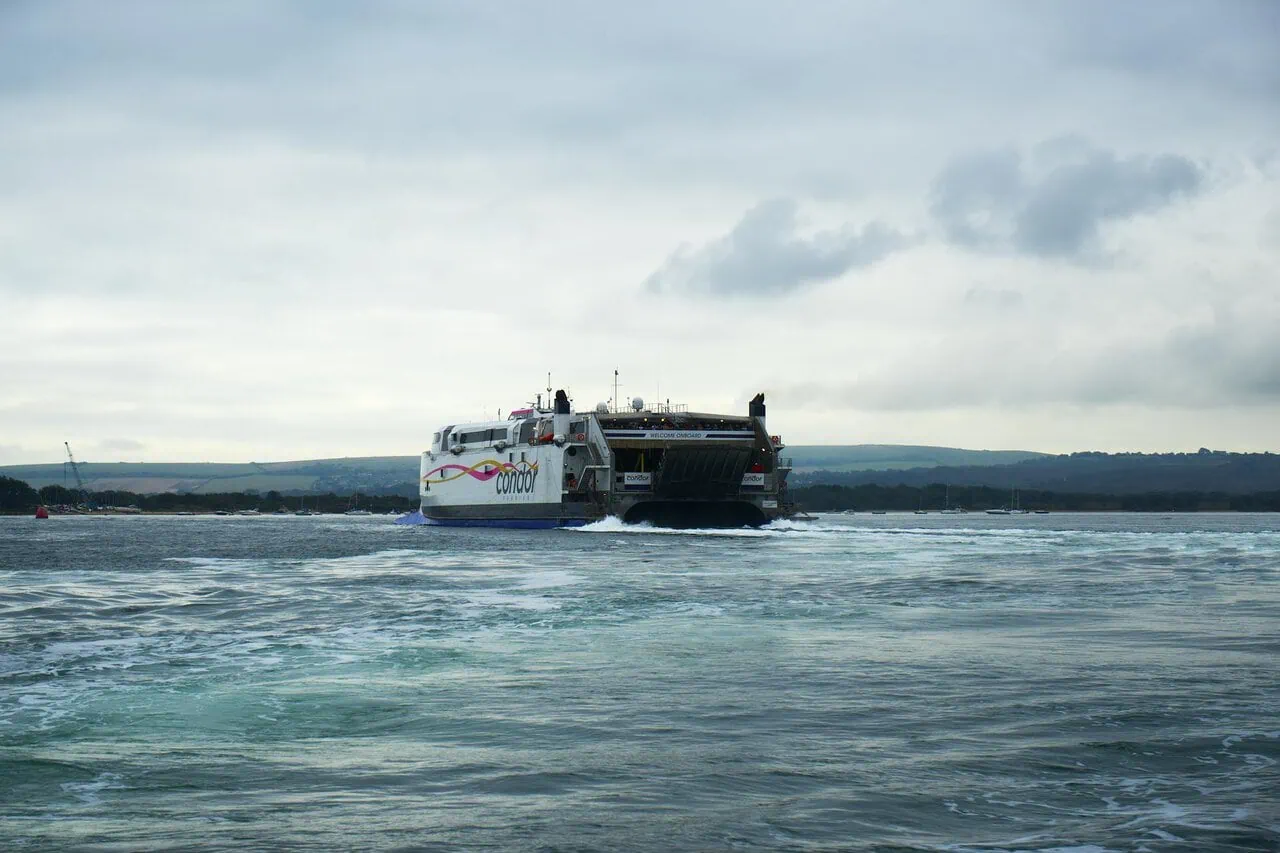 Condor Ferries vessel travelling across the English Channel toward the Channel Islands