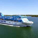 Silja Line ferry sailing through the Finnish archipelago between Finland and Sweden
