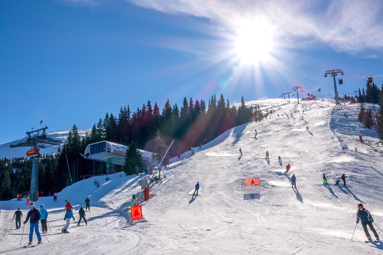 Skiers on the slopes at Jasná Ski Resort in Slovakia’s Low Tatras