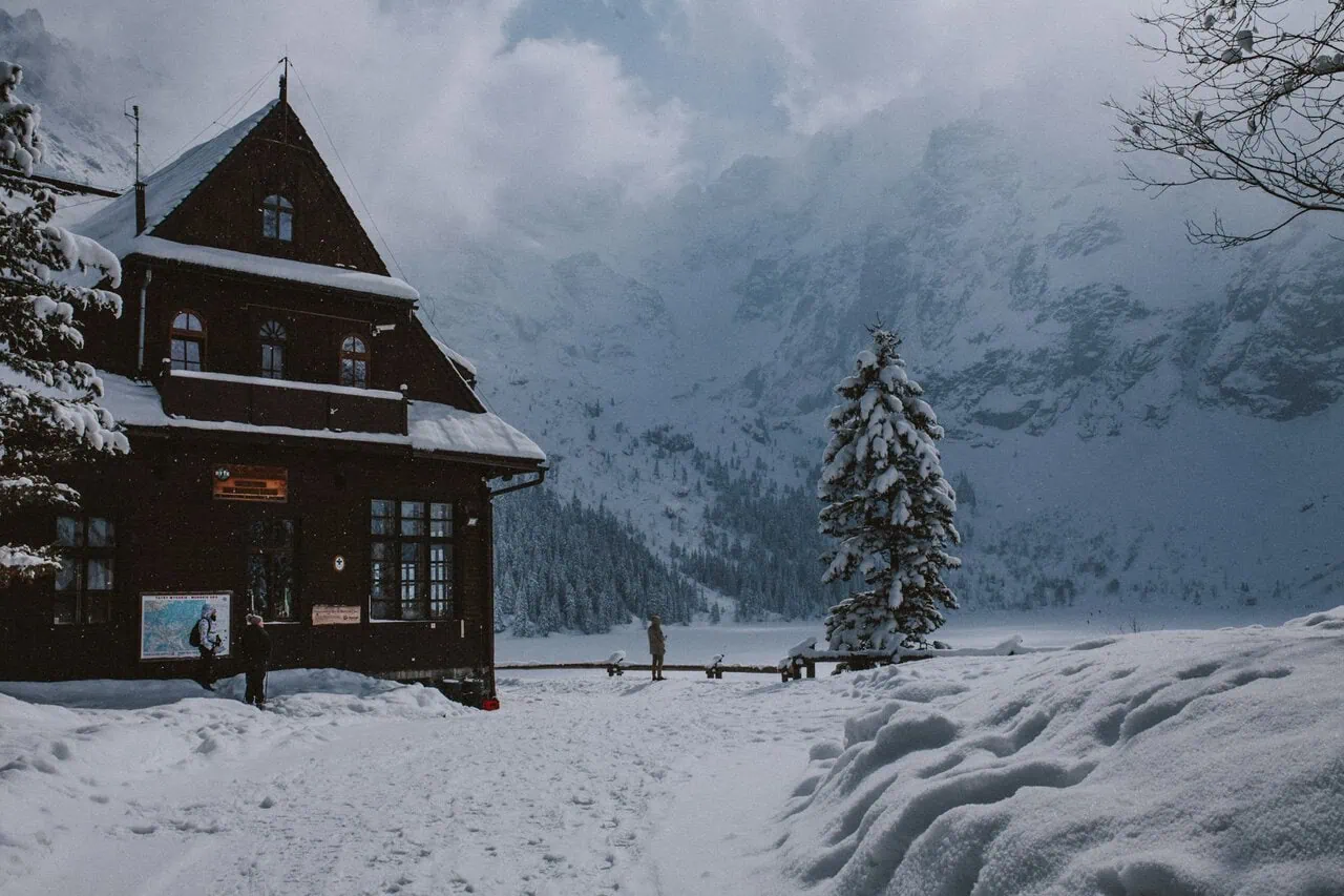 Katowice to Zakopane ski transfer route through snowy mountain landscapes
