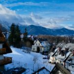 Kraków to Zakopane transfer route with Tatra Mountains and winter village scenery