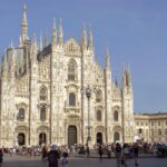 Milan Duomo cathedral in Piazza del Duomo with visitors
