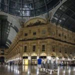 Galleria Vittorio Emanuele II interior with shops and glass dome