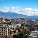 Panoramic view of Naples and Mount Vesuvius overlooking the Bay of Naples