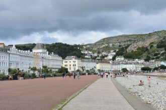 Llandudno seafront and promenade beside the North Wales Coast Line