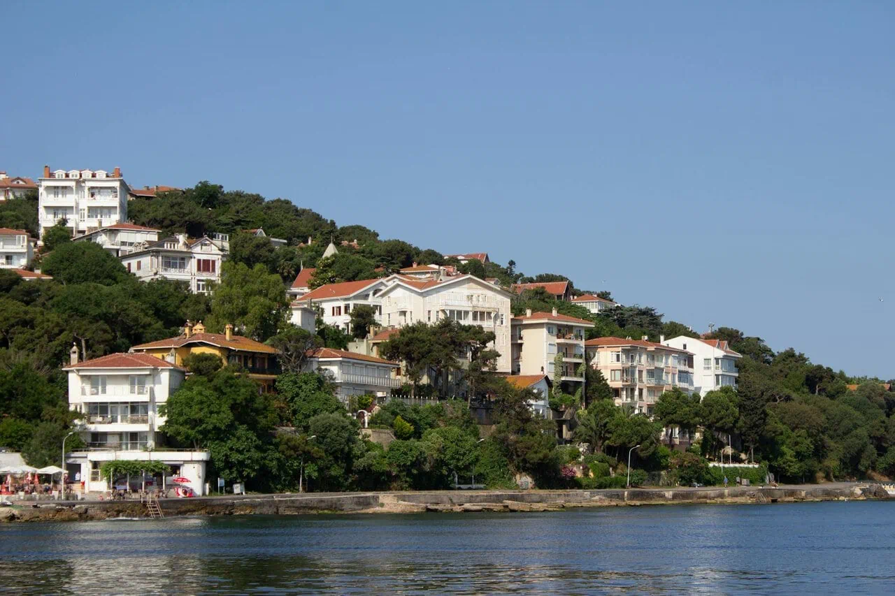 Büyükada island Istanbul scenic waterfront and hillside homes Sea of Marmara
