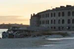 Patarei Sea Fortress in Tallinn beside the Baltic coastline at sunset