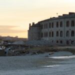 Patarei Sea Fortress in Tallinn beside the Baltic coastline at sunset