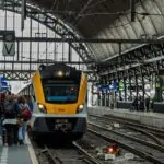 NS Intercity train at Amsterdam Centraal station for the Amsterdam & Region Travel Ticket Guide