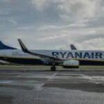 Ryanair aircraft parked at Belfast International Airport