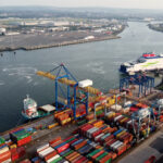 Aerial view of Belfast Harbour and Stena Line terminal
