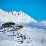 Chairlifts and snowy mountains above Bourg-Saint-Maurice