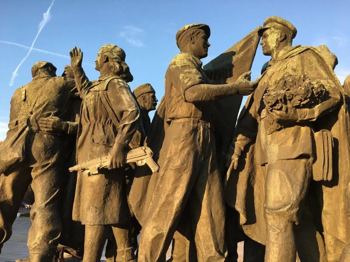 Socialist-era monument displayed at the Museum of Socialist Art in Sofia.