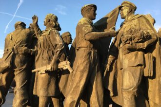 Socialist-era monument displayed at the Museum of Socialist Art in Sofia.