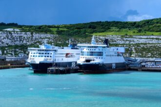 DFDS ferries operating between Dover and Calais