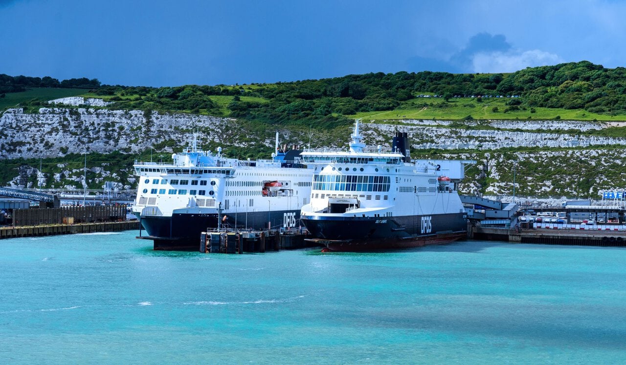 DFDS ferries operating between Dover and Calais