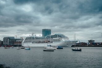 Cruise ship berthed at Dublin Port