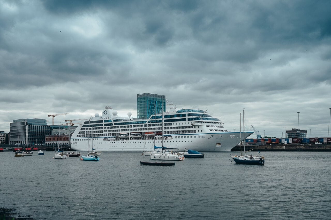 Cruise ship berthed at Dublin Port