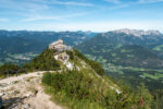 Visitors enjoying panoramic views from Eagle's Nest overlooking the Bavarian Alps near Berchtesgaden, Germany.