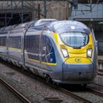 Eurostar train at a station platform