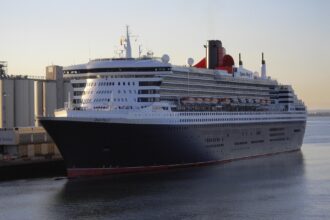 Queen Mary 2 cruise ship berthed at Southampton Cruise Port