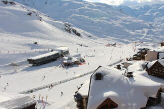 Ski resort near Lyon Airport with Mont Blanc in the background