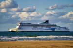 Irish Ferries cruise ferry sailing off the coast near Pembroke Dock, serving routes between Wales and Ireland.