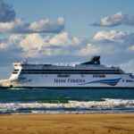 Irish Ferries cruise ferry sailing off the coast near Pembroke Dock, serving routes between Wales and Ireland.
